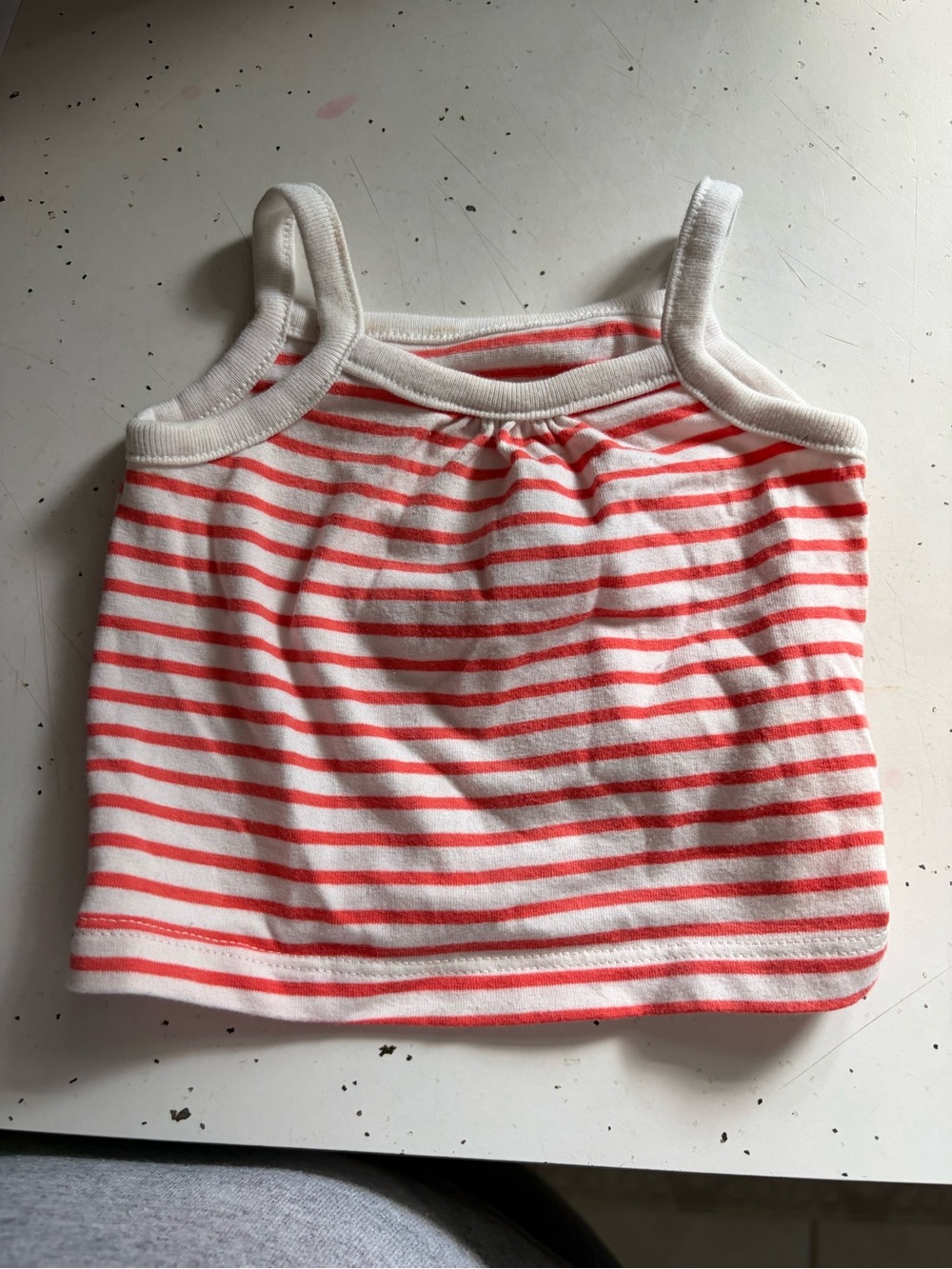 Baby Cat & Jack White Tank Top with Coral Stripes for baby girl size newborn